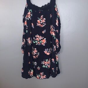 Xhilaration brand long flowing flowery top. A cold off shoulder blouse.